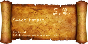 Svecz Margit névjegykártya